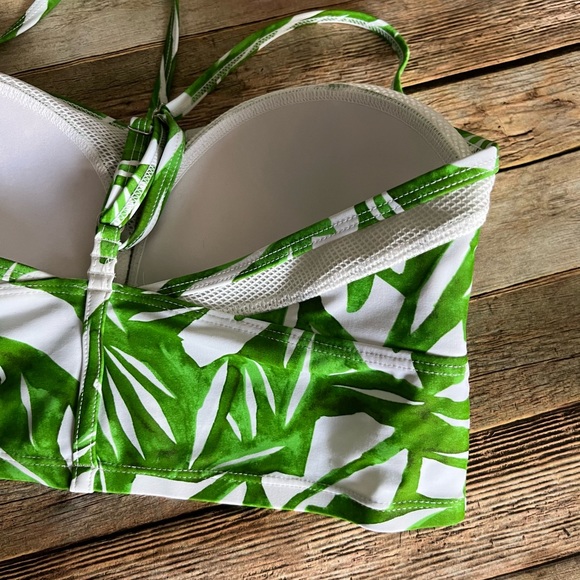 Athleta Leaf Rainforest Bralette Bikini Top with Mesh Details - Picture 5 of 10